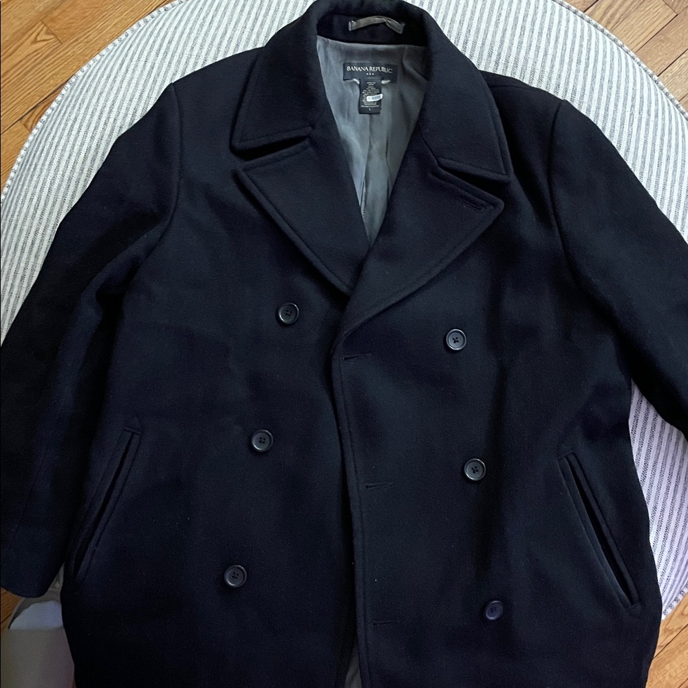 Banana Republic Charcoal Wool Blend Peacoat